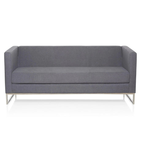 Mørkegrå loungesofa BARBADOS som 3-personers sofa med slankt metalstel fra hjh OFFICE