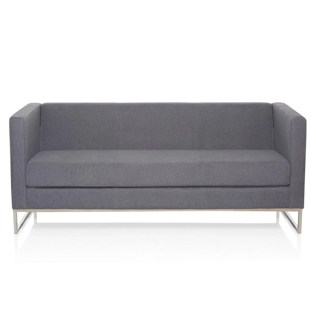 Mørkegrå loungesofa BARBADOS som 3-personers sofa med slankt metalstel fra hjh OFFICE