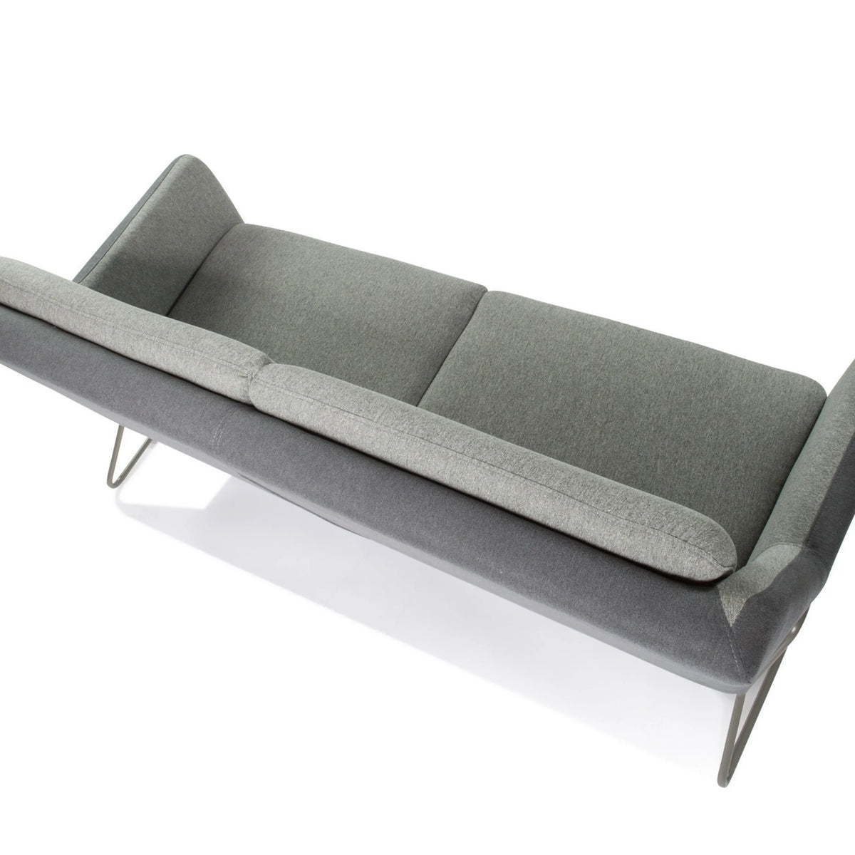Lysegrå-mørkegrå Loungesofa LAGUN som 3-personers sofa med slanke metalfødder fra hjh OFFICE