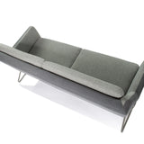 Lysegrå-mørkegrå Loungesofa LAGUN som 3-personers sofa med slanke metalfødder fra hjh OFFICE