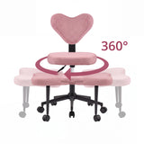 360-Grad-Drehfunktion des rosa Meditationsstuhls Asanasit mit herzförmiger Rückenlehne von hjh LIVING