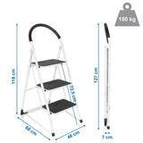 Målvisning af Foldestige SOLID W2 med en højde på 118 cm og en belastningskapacitet på 150 kg fra hjh OFFICE
