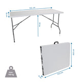Måltegning af det Sammenklappeligt bord EASY UP MULTI II med 152 × 70 cm og en bæreevne på 100 kg fra hjh OFFICE
