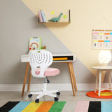 Drejestol til børn KIDDY TOP W med hvid ryglæn og lyserødt sæde fra hjh OFFICE
