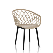 Beige skalstol BEGIO med netryglæn og sorte ben fra hjh OFFICE
