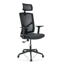 Home Office kontorstol BRETON B med sort netbetræk og nakkestøtte fra hjh OFFICE