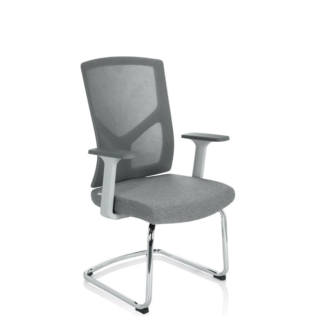 Grå Frisvinger BRETON V W med netryglæn, armlæn og medestel fra hjh OFFICE