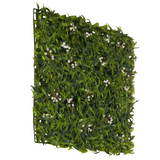 Grøn Plantemåtte MORE GREEN I med bregneblade og små hvide blomster fra hjh OFFICE – 360-graders visning (skråt bagfra 240°)