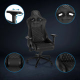 Spillestol GAMEBREAKER SX 04 i sort med justerbare armlæn og quiltet betræk fra hjh OFFICE