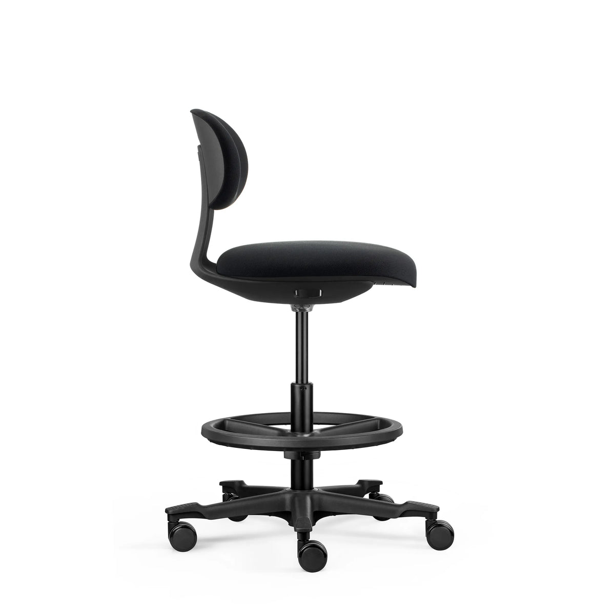 Sort Arbejdsstol WORK MF2 med fodring og stjernefod med hjul fra hjh OFFICE