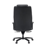 Bagside af XXL Pullmann Gen2 drejestol i sort kunstlæder med fem dobbelthjul fra hjh OFFICE