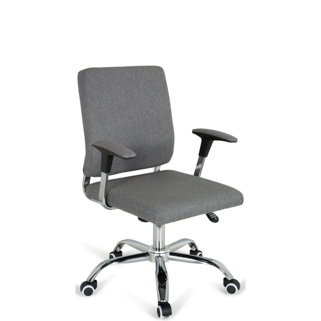 Home Office chefstol CHARLES I i mørkegrå med armlæn og blankt fodkryds fra hjh OFFICE