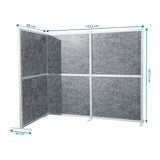 Måltegning af Skillevæg Flexmiut Modul L med 193,5 × 167,3 cm i grå fra hjh OFFICE