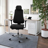 Sort Professionel kontorstol PRO-TEC 400 med nakkestøtte og justerbare armlæn fra hjh OFFICE
