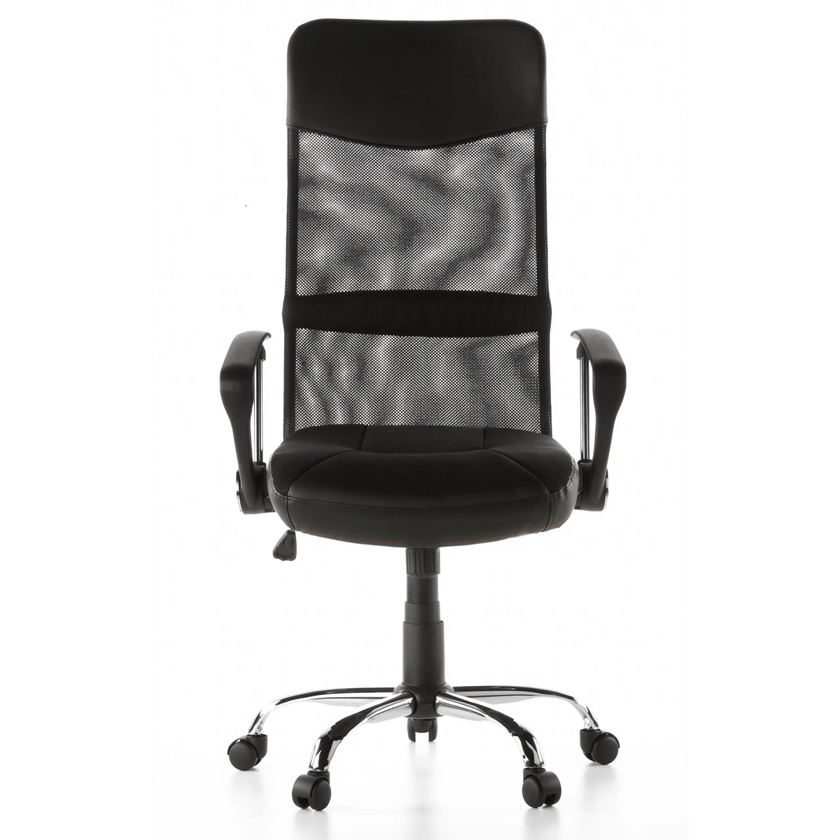 Sort Home Office chefstol ARTON 20 med netryg og femhjulet fodkryds fra hjh OFFICE – 360-graders visning (forfra 0°)