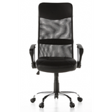 Sort Home Office chefstol ARTON 20 med netryg og femhjulet fodkryds fra hjh OFFICE – 360-graders visning (forfra 0°)