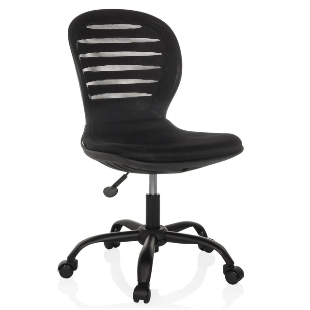 Sort Home Office kontorstol CASLA med netryglæn og fem hjul fra hjh OFFICE