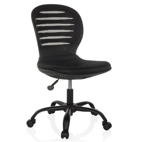 Sort Home Office kontorstol CASLA med netryglæn og fem hjul fra hjh OFFICE