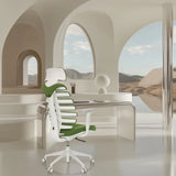 Professionel kontorstol ERGO LINE W i farven Mystic Forest med hvidt stel fra hjh OFFICE