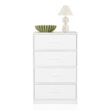 Hvid kommode ESTORIA med fire skuffer, dekoreret med en skål og en bordlampe fra hjh LIVING
