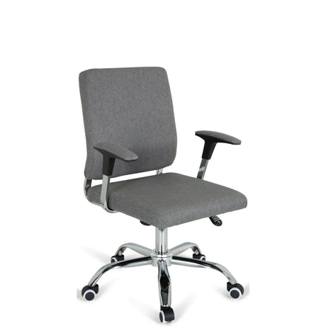 Home Office chefstol CHARLES I i mørkegrå med armlæn og blankt fodkryds fra hjh OFFICE
