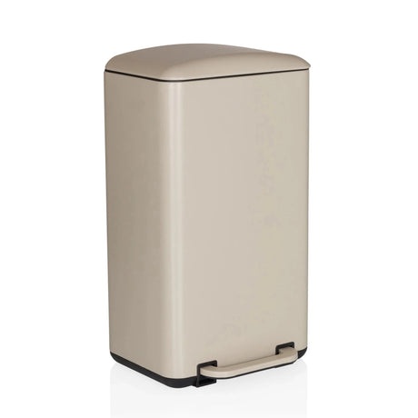Beige Papirkurv CLEAN BEVA med en kapacitet på 30 liter og fodpedal fra hjh OFFICE