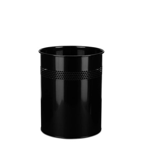 Sort Papirkurv CLEAN III med hulmønster i den øverste del fra hjh OFFICE