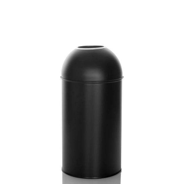 Sort Papirkurv CLEAN OR 50 med afrundet låg og cylindrisk form fra hjh OFFICE