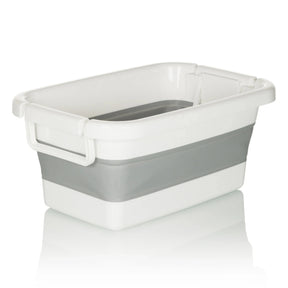 Foldbar beholder CLEAN SILW i grå og hvid med sidehåndtag fra hjh OFFICE