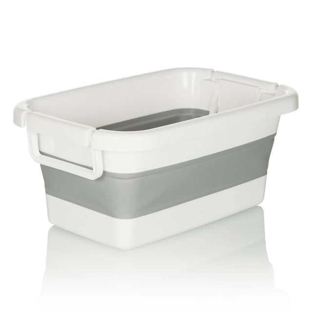 Foldbar beholder CLEAN SILW i grå og hvid med sidehåndtag fra hjh OFFICE