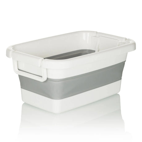 Foldbar beholder CLEAN SILW i grå og hvid med sidehåndtag fra hjh OFFICE
