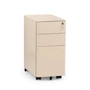 Beige Rullecontainer COLOR I i metal med tre skuffer og hjul fra hjh OFFICE