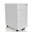 Hvid metal Rullecontainer COLOR I med tre skuffer og hjul fra hjh OFFICE