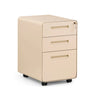 Beige Rullecontainer COLOR PLUS I i metal med tre skuffer og hjul fra hjh OFFICE