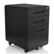 Sort rullecontainer COLOR PLUS I i metal med tre skuffer og hjul fra hjh OFFICE