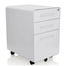 Hvid metal rullecontainer COLOR PLUS I med tre skuffer og hjul fra hjh OFFICE