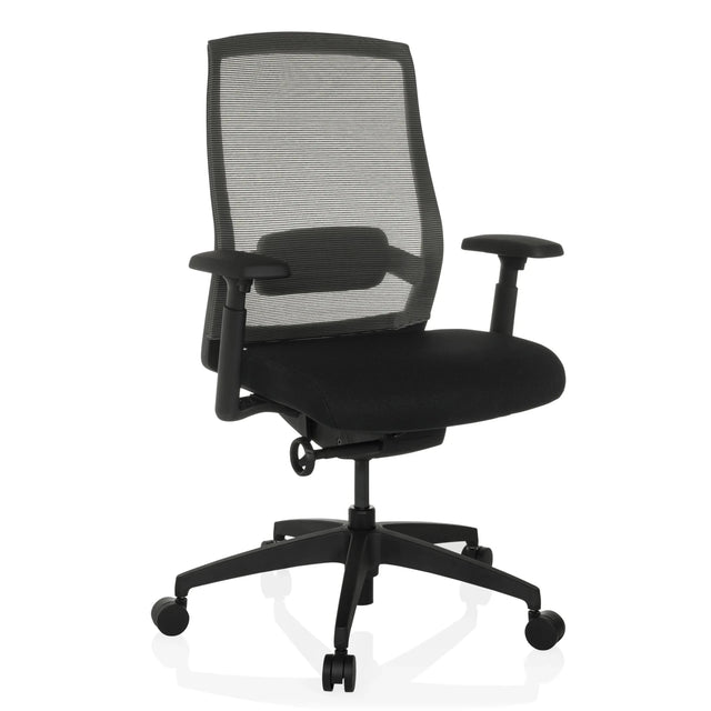 Sort Professionel kontorstol COLORE med netryglæn og armlæn fra hjh OFFICE