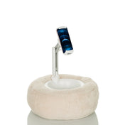 Beige Holder til mobiltelefon & tablet COMFILAP II med plysunderside og hvid ledarm fra hjh OFFICE