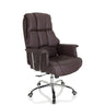 Brun Professionel chefstol COMMANDER med quiltet polstring og forkromet fodkryds fra hjh OFFICE