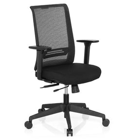 Professionel kontorstol CONISTON i sort med netryglæn og armlæn fra hjh OFFICE