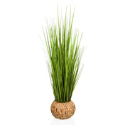 Kunstige plante CORTADERIA i grøn med flettet overpotte af naturmateriale fra hjh OFFICE