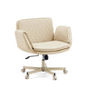 Home Office kontorstol Criss-Cross 10 i beige med quiltet ryglæn og stjernefod med hjul fra hjh LIVING