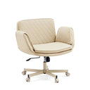 Home Office kontorstol Criss-Cross 10 i beige med quiltet ryglæn og stjernefod med hjul fra hjh LIVING