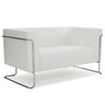 Hvid Loungesofa CURACAO som to-personers sofa med forkromet slædeunderstel fra hjh OFFICE