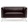 Brun loungesofa CURACAO som to-personers sofa med blankt kromstel fra hjh OFFICE