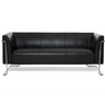 Sort loungesofa CURACAO som tre-personers sofa med blankt metalstel fra hjh OFFICE