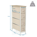Måltegning af Kommode FOLDRESS S med 76 × 48 cm og fire skuffer fra hjh LIVING