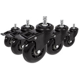 5x ROLO SKATE S 11mm/75mm med bremse | Hårde gulve - Stolehjul 