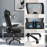 XXL drejestol INSTRUCTOR SW I PRO i sort med netryg, justerbar lændestøtte og hjul fra hjh OFFICE