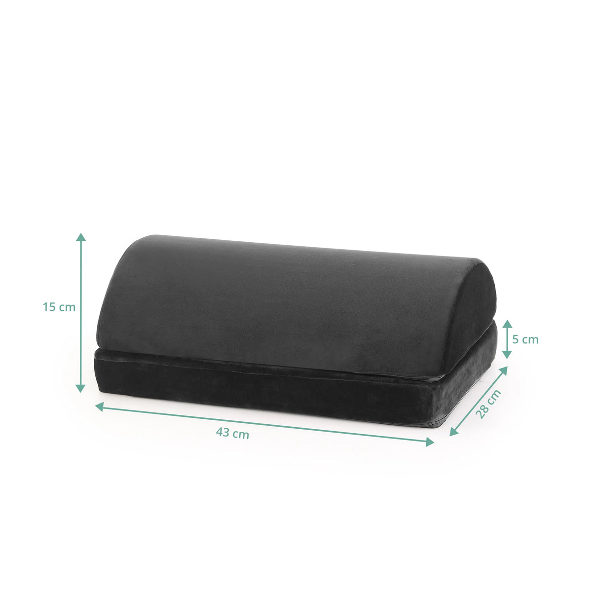 Målvisning af Fodstøtte Podi Velvet 1 i sort med 43 × 28 cm fra hjh OFFICE